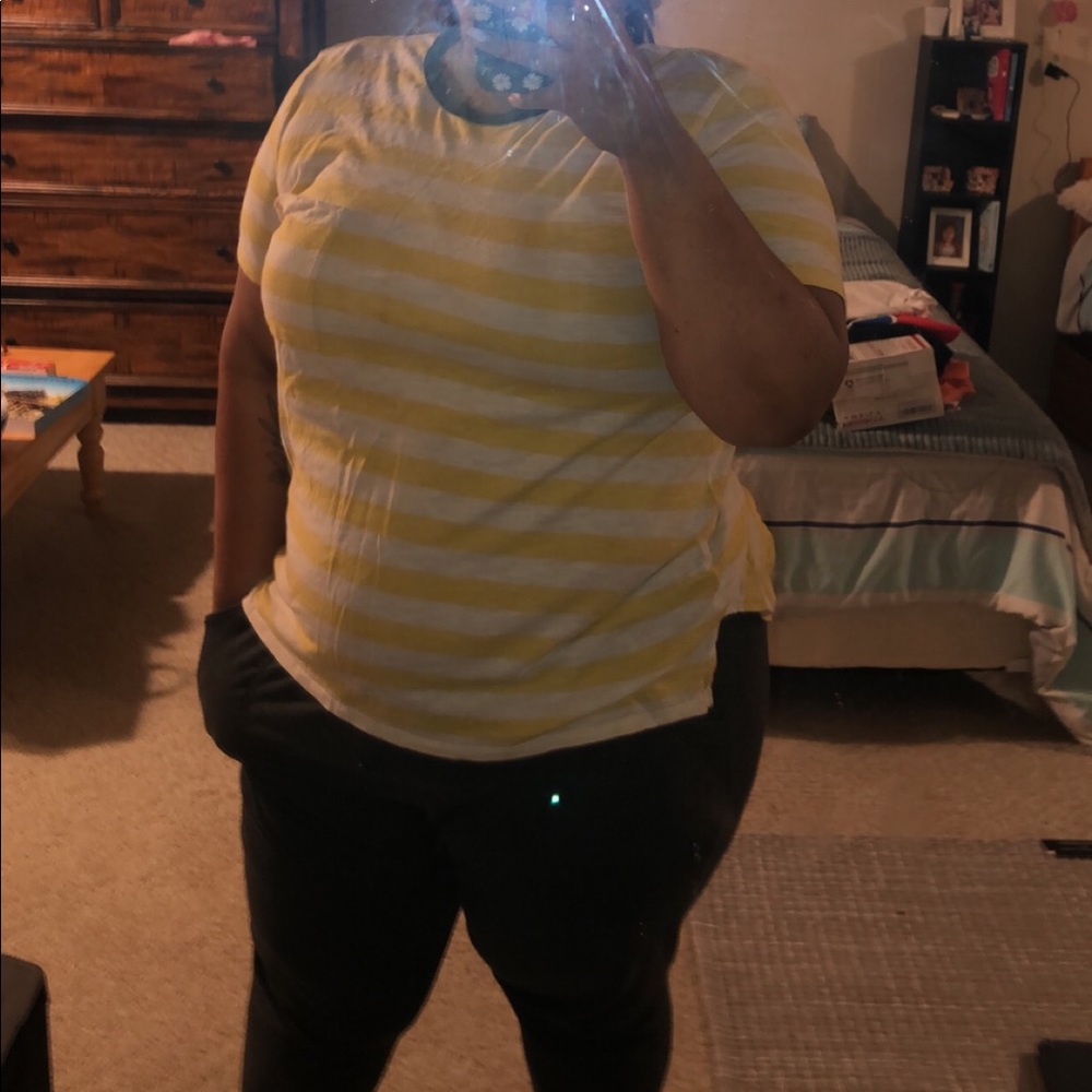 White and yellow stripped shirt from Old Navy